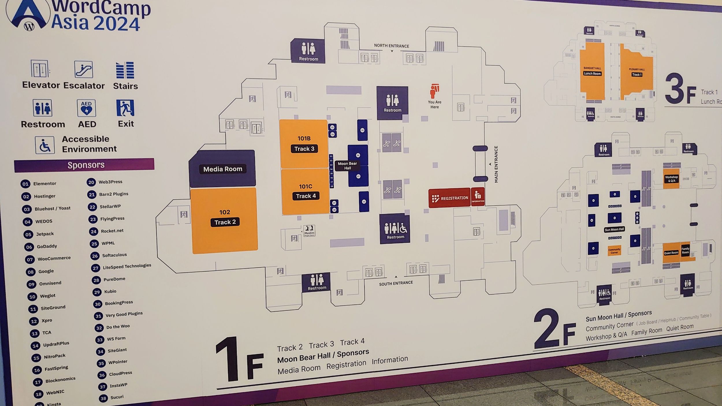 TICC Floor Plans (1F) with the info of sponsor booths – WordCamp Asia 2024