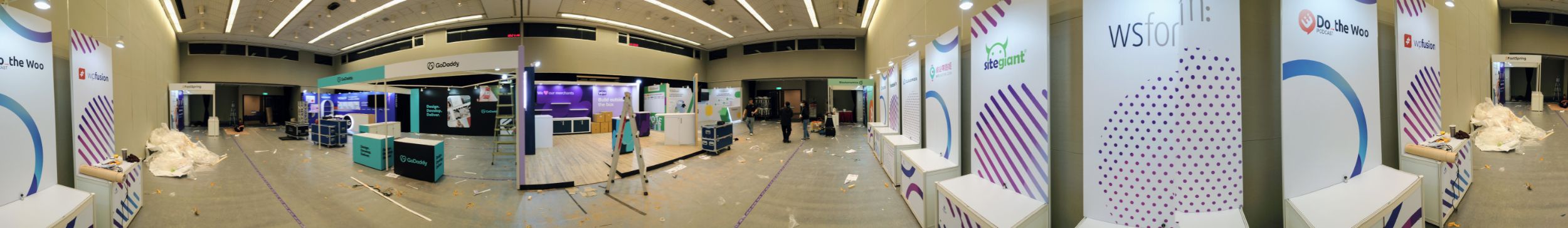 Day 1 on Mar 7 for WordCamp Asia 2024 - Moon Bear Hall the sponsor area on 1F was under construction.
